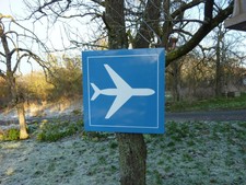 Emailschild Airport Flughafen Flugzeug Aircraft Emailleschild nach Otl Aicher