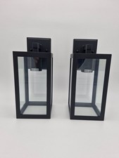 BRIMMEL Außen Wandleuchte mit klarem Glasschirm Aluminium 2er Set E27 