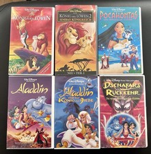 Disney VHS Set 6x | König der Löwen, Aladdin, Pocahontas Original mit Hologramm