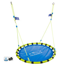 Hudora Nestschaukel Alu 120 Blau-Gelb Ø120 cm höhenverstellbar TÜV geprüft – NEU