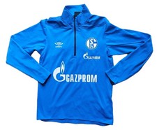 Umbro FC Schalke 04 Training Top Zip Sweatshirt Sponsoren Spieler Gazprom blau S