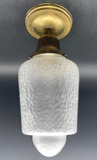 Deckenlampe Jugendstil original Antik Messing Glas Lampe Tropfen mattiert