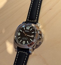 SEIKO Mod PAM Luminor, Leder und FKM Strap, Box, NH35  