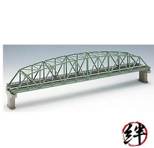 TOMIX Spur N zweigleisige gebogene Sehne große Fachwerkbrücke F grün mit zwei