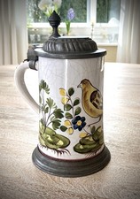 Antiker fayence walzenkrug - fayence,