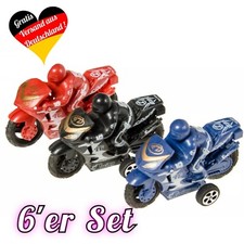 6x MOTORRAD MIT RÜCKZUG Rennmotorrad Sportwagen ⭐️ Mitgebsel Kindergeburtstag