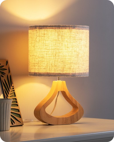 Nachttischlampe aus holz - aus,