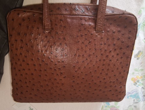 Straussenleder handtasche - straussenleder,