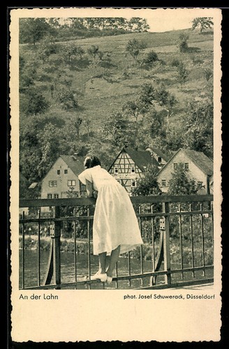 Ansichtskarte junge frau - ansichtskarte,