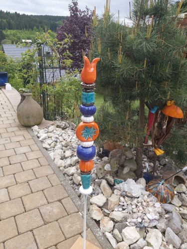 Rosenkugel keramik stele - rosenkugel,