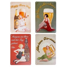 Bier Blechschild Set | 4 Stk