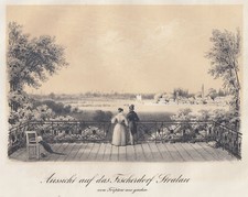 Berlin Stralau Original Lithografie Gropius 1840