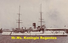 CHINA Netherland Warsgip Hr.Ms. Koningin Regentes Chinese Waters Orig Foto 1900er