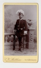 CDV Foto Soldat Federbusch