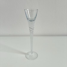 Vintage Aquavit Glas mit gemustertem Fuß aus den 1980er Jahren