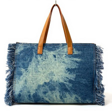 Tasche Jeans Jeansstoff - Denim Und Fransen Etrnica Frau Casual Schulter Frau