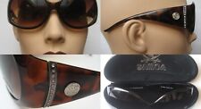 Vintage Sonnenbrille Groß Retro braun Samoa Havana UV 400 Totenkopf Strass