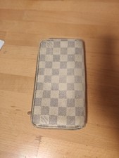 Louis Vuitton Zippy Lang Wallet Weiss Portemonnaie Geldbörse Canvas