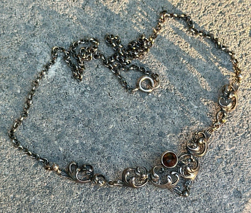 Jugendstil granat kette - jugendstil:,