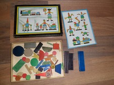 Legespiel Mosaik Spiel Figuren legen Männchen alt Holz