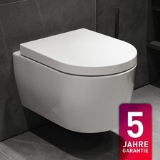 Hänge-WC Wand WC spülrandlos inkl. Softclose & abnehmbarem WC-Sitz - kurz 49cm 