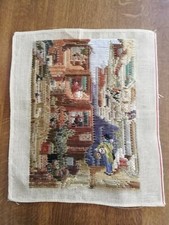 Gobelin Stickbild Stickvorlage teilweise gestickter Stramin OHNE Material 21x30 