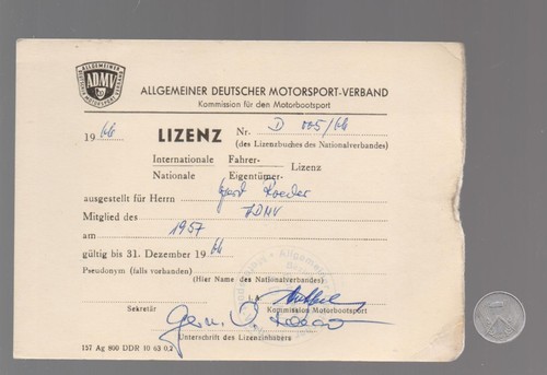 Ausweiskarte vom admv der ddr - ausweiskarte,