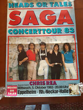 SAGA Tourposter Heads or Tales - Eppelheim 05.Oktober 1983 - guter Zustand 