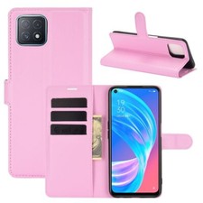 Handyhülle Schutz Case für Oppo A72 5G A73 5G Flip Cover Tasche Etuis Rosa Neu