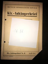 DDR Anhänger Kfz Brief