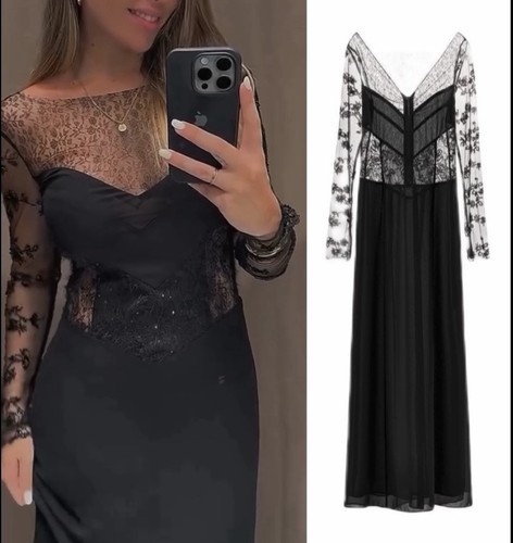 Zara kleid mit spitze und - zara,