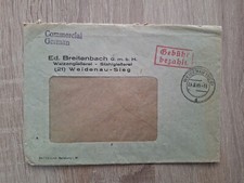 Brief Gebühr bezahlt, Weidenau 1945