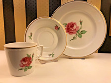 Kaiser Porzellan Epoca Perlrand Moosrose Goldrand Kaffeegedeck top Zustand Teil4