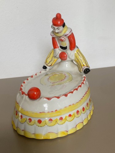 Art deco deckeldose pierrot - deco,
