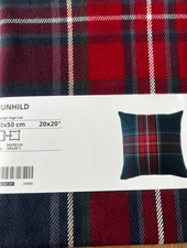 IKEA JUNHILD  Kissenbezug Kissenhülle kariert 50x50cm 304.167.57