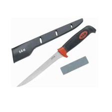 DAM Filetiermesser Filiermesser 17cm Klinge mit Schleifstein Set 3-Tlg.