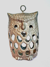 Messing Eule Hängeleuchter Windlicht  15 cm hoch 640 gr