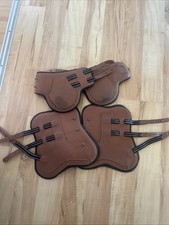 Ledergamaschen Set Streichkappen Gamaschen hinten Vorne Leder Neopren Braun XL