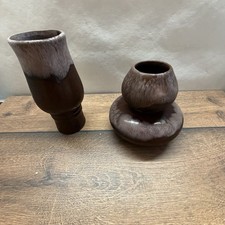 2x Studio Keramik Vase braun