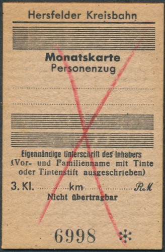 Brd bahnticket hersfelder - brd,