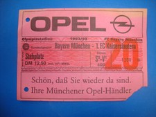 Ticket fc bayern - 92/93,