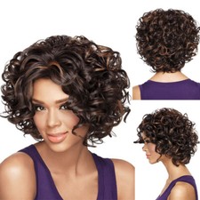 Damen Ombré Afro Gewellt Perücken Wie Echthaar Gelockt Haare Lockig Perücke ZX