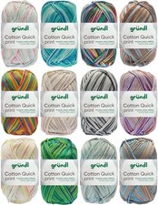 50 Gramm Gründl Wolle Cotton Quick Print Strickgarn Farbauswahl