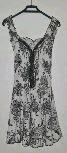 Kleid knielang rosenmuster - kleid, |
