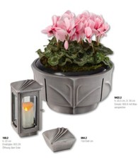 Grabschale aus Aluminium  kunstvoll verziert Blumenschale Pflanzschale Grab