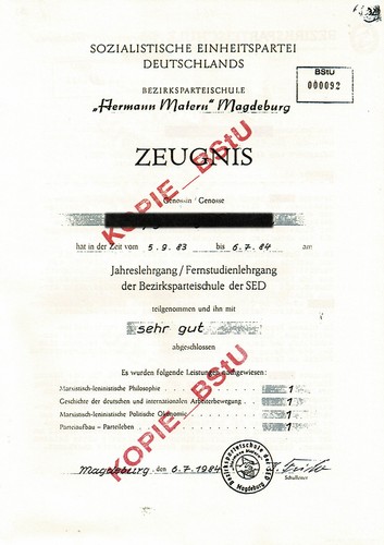 Zeugnis für einen