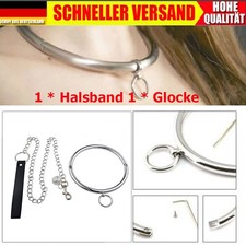 Frauen Halsband Metal Mit O-Ring Abschliessbar Halsreif BDSM Sklavin Bondage DE!