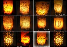 Runde Windlicht Tischdeko Afrika Wilde Tier Fell Geschenk Auswahl 17 Motiven