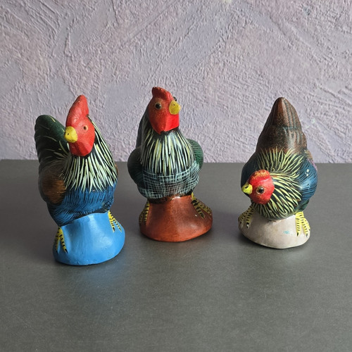 Keramik dekofigur huhn - 3x,