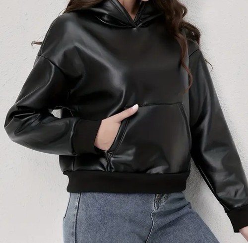 Lederpullover hoodie xl - lederpullover,